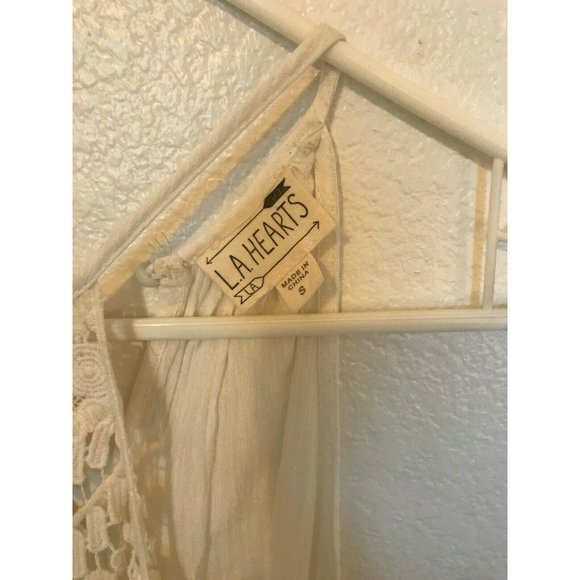 LA Hearts Cream Halter Blouse Women's Size Small - Picture 3 of 5
